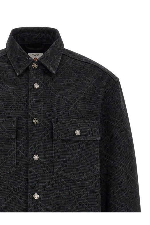 'Laser Monogram Denim' overshirt Black