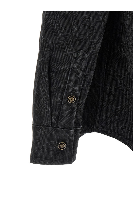 'Laser Monogram Denim' overshirt Black