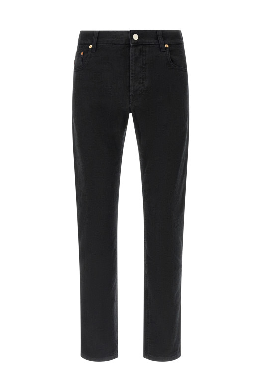GG jacquard denim jeans Black