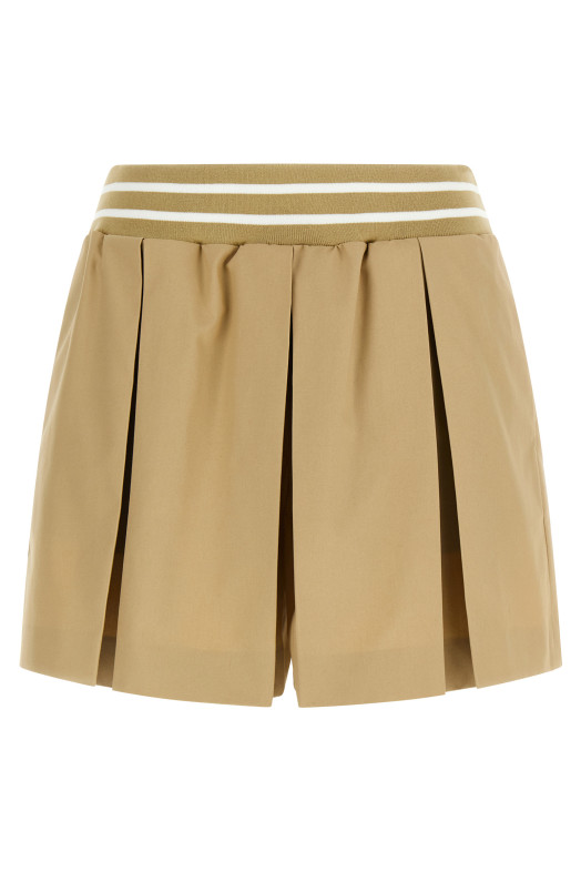 Pleated shorts Beige