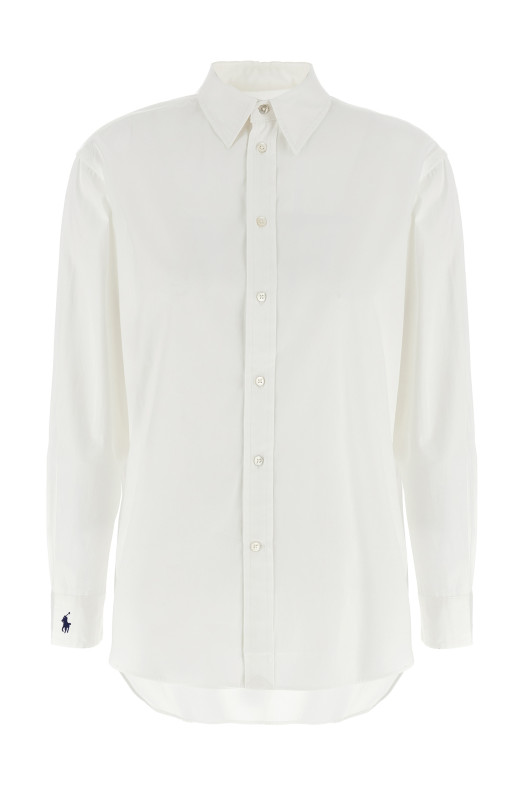 Embroidered cuffs shirt White
