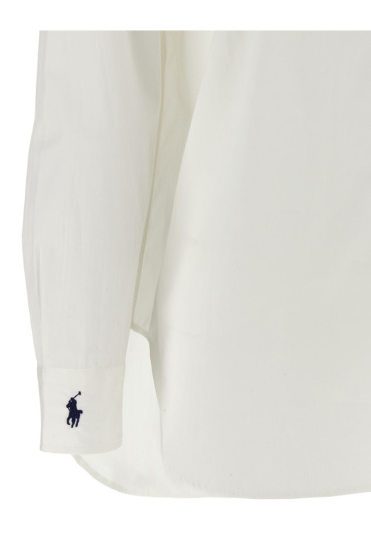Embroidered cuffs shirt White
