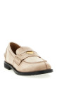 Waxed leather loafers White