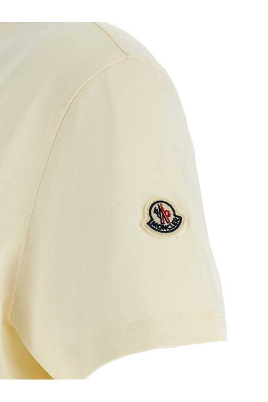 Logo embroidery t-shirt Beige