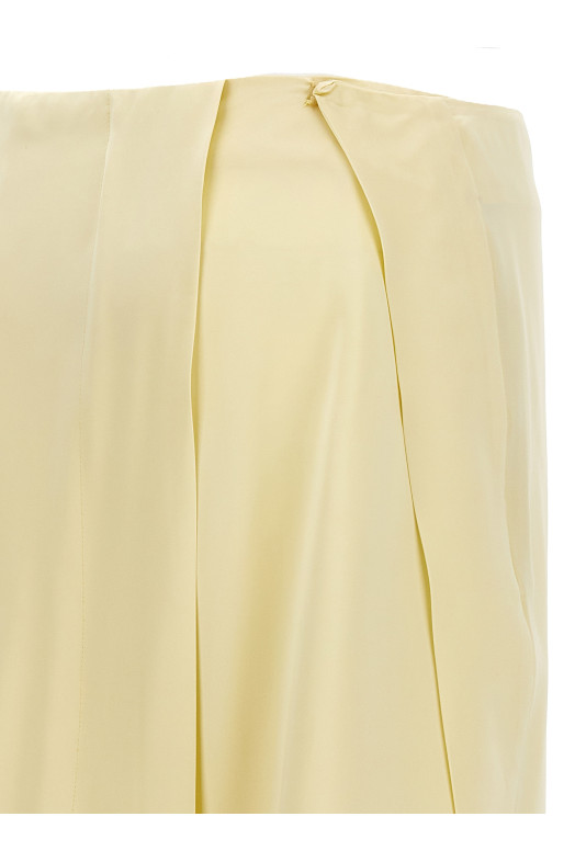 Атласная юбка с боковым разрезом Желтый JIL SANDER (J03MA0113J65022337)
