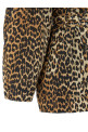 'Leopard Duchesse Nylon Short' trench coat Brown