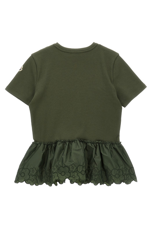 Floral embroidery t-shirt Green