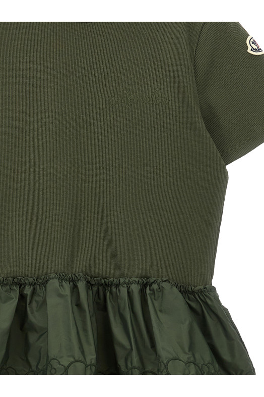 Floral embroidery t-shirt Green