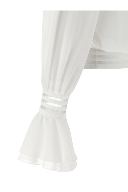 Shirt collar blouse White