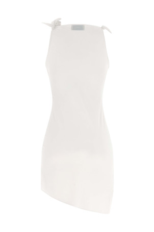 'Asymmetric Flower' dress White