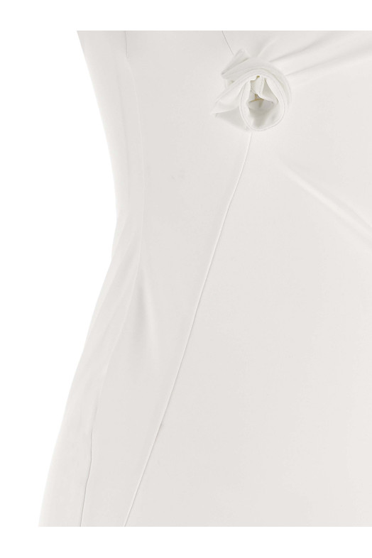 'Asymmetric Flower' dress White