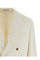 Linen silk blazer White