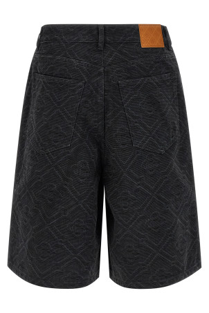 'Laser Monogram Denim' bermuda shorts Black