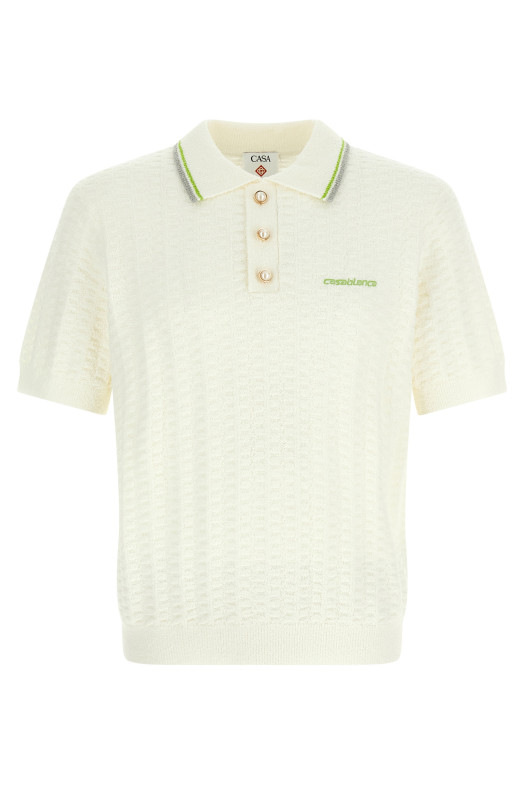 'TennisBouclé' polo shirt White