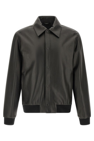 Leather blouson Black