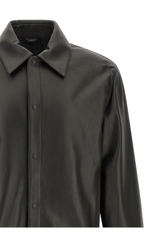 Leather blouson Black