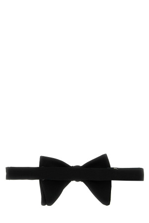 Silk crepe bow tie Black
