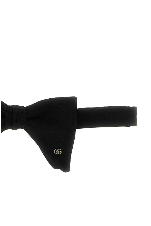 Silk crepe bow tie Black