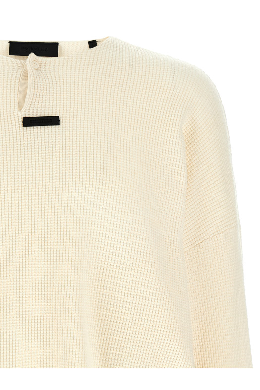 'Waffle Henley' sweater Beige