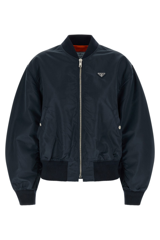 Twill bomber jacket Blue