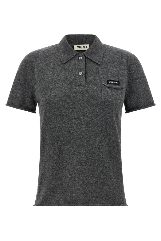 Cashmere polo shirt Gray