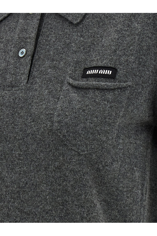Cashmere polo shirt Gray