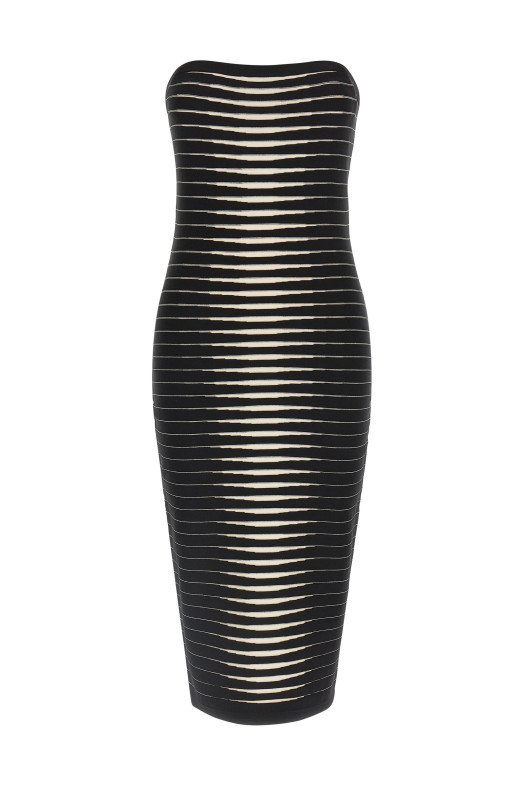 Striped dégradé dress Black-grey