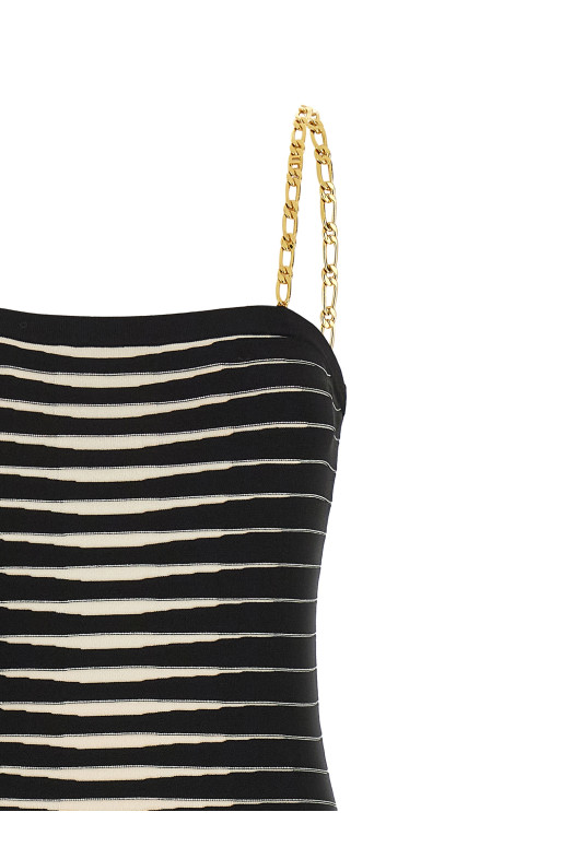 Striped dégradé dress Black-grey