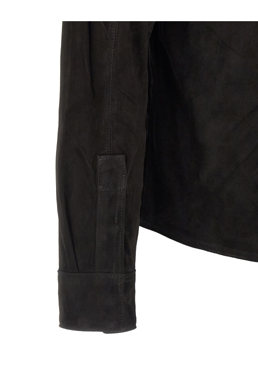 Suede shirt Gloves Black