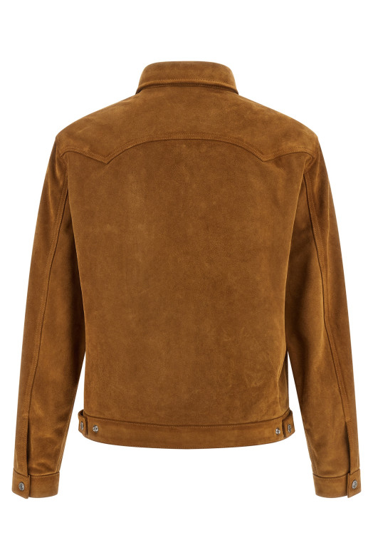 'Suede Boxy Shirt' jacket Beige