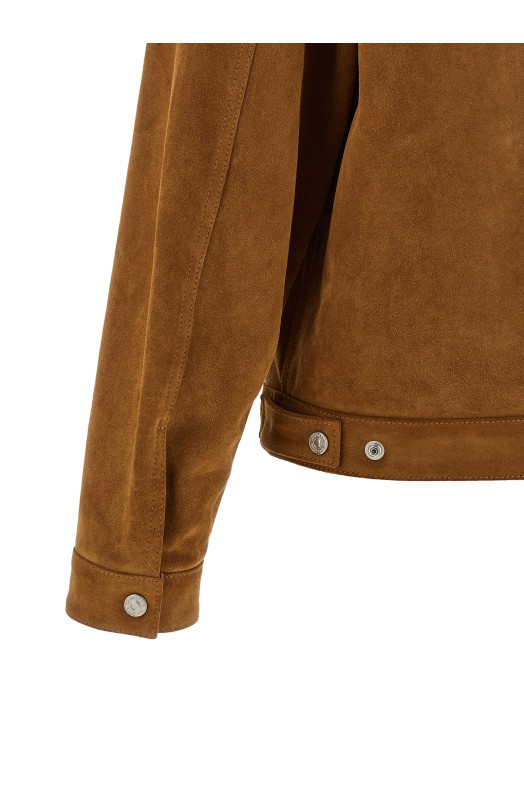 'Suede Boxy Shirt' jacket Beige
