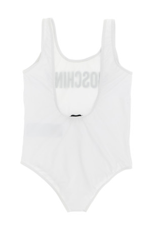 Logo lettering one-piece swimsuit White