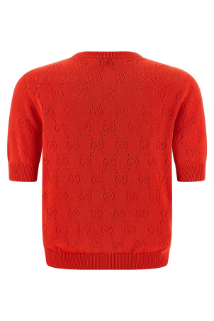 Openwork GG sweater Red