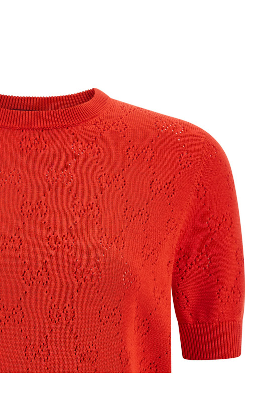 Openwork GG sweater Red