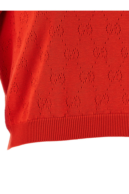 Openwork GG sweater Red