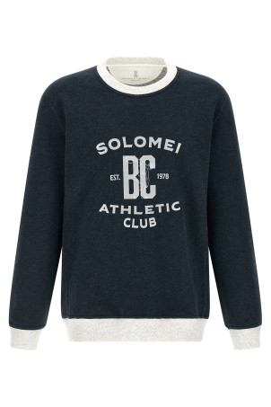 Cotton and linen sweatshirt Blue