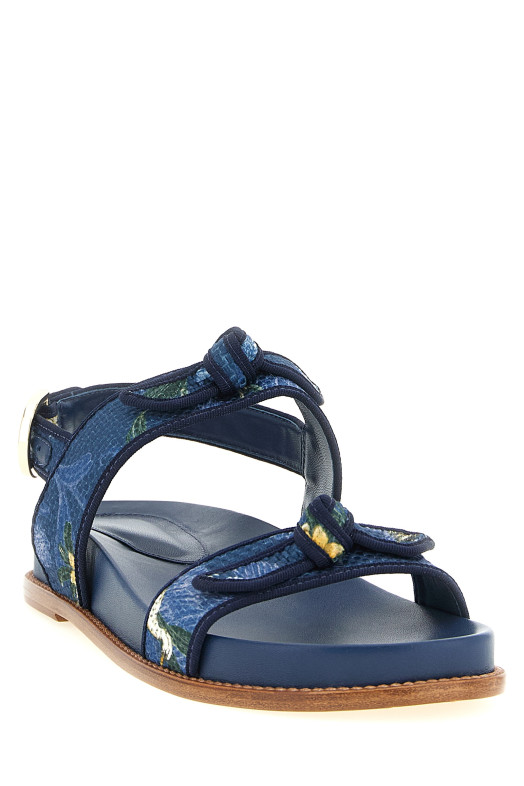 A. Birman x AGUA 'Grosgrain Raffia Sport' sandals Blue
