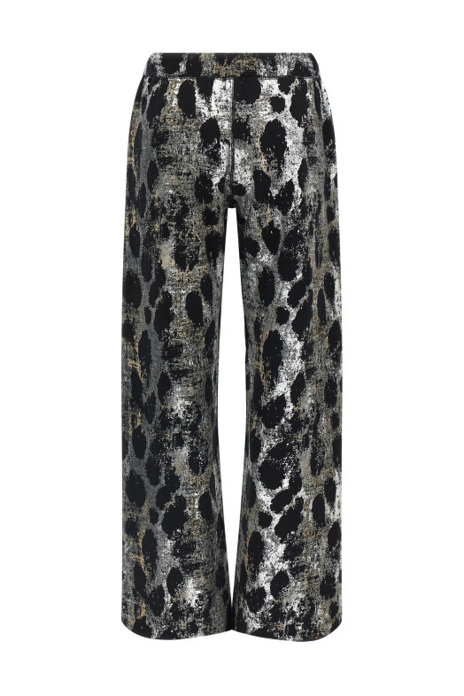 Metallized print joggers Silver