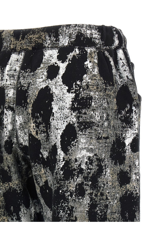 Metallized print joggers Silver