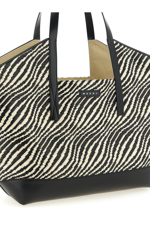 'Waves' shopping bag Black
