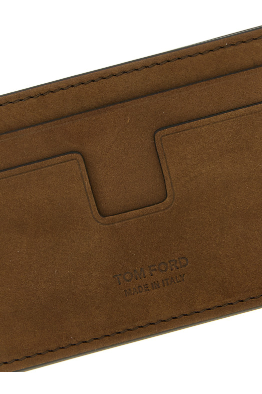 'T Line' card holder Brown