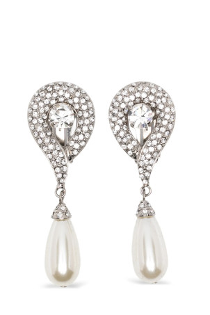 Pendant pearl earrings Silver