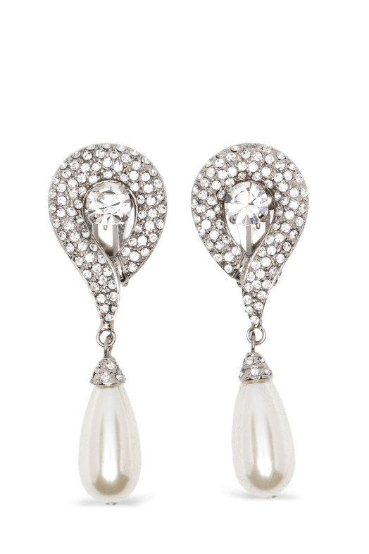 Pendant pearl earrings Silver