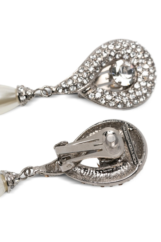 Pendant pearl earrings Silver