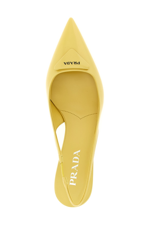 Triangle logo slingback Yellow