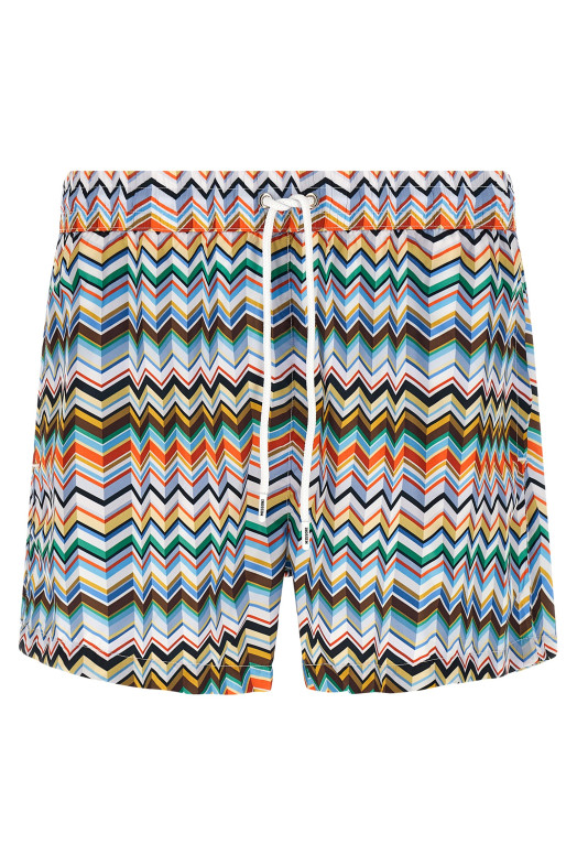 Irregular zig zag swimsuit Multicolor