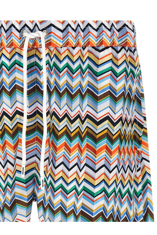 Irregular zig zag swimsuit Multicolor