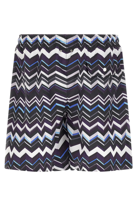 Irregular zig zag swimsuit Multicolor