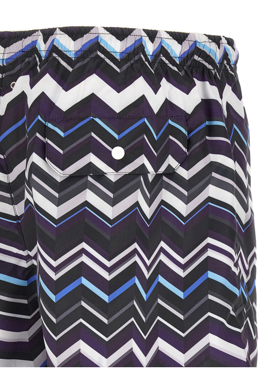 Irregular zig zag swimsuit Multicolor