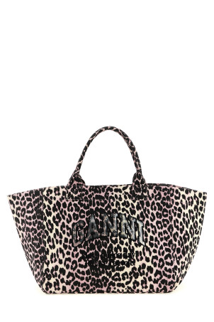 'Leopard Sequin XXL Tote' shopping bag Pink